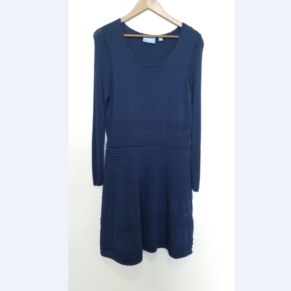 Simply Vera Wang Navy Long Sleeve Dress Size Large